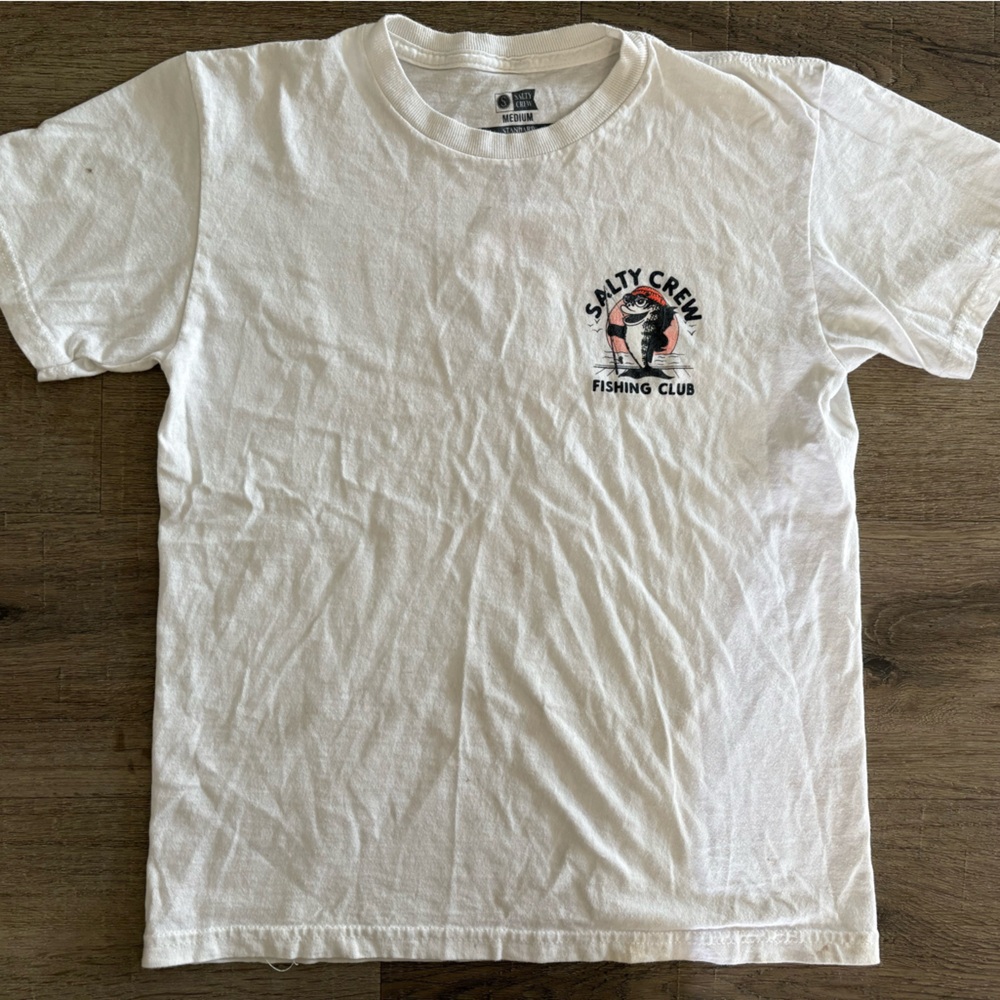 Salty Crew White T-Shirt Youth M shark design